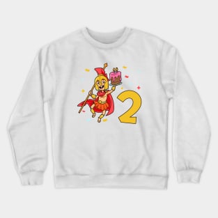 I am 2 with Spartan - kids birthday 2 years old Crewneck Sweatshirt